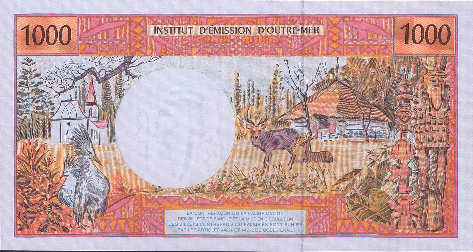 French Pacific Territories 1000 1992 UNC P-2/h